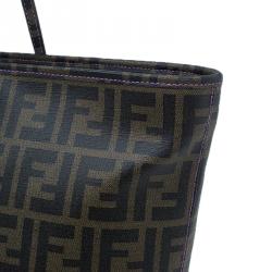 Pre Owned Fendi Brown Zucca Canvas Large Spalmati Roll Shopper Tote