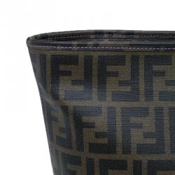 Pre Owned Fendi Brown Zucca Canvas Large Spalmati Roll Shopper Tote