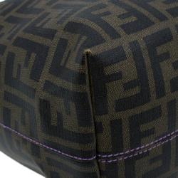 Pre Owned Fendi Brown Zucca Canvas Large Spalmati Roll Shopper Tote