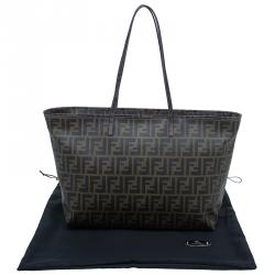 Pre Owned Fendi Brown Zucca Canvas Large Spalmati Roll Shopper Tote