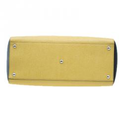Pre Owned Fendi Yellow Two Tone Saffiano Leather 2Jours Tote