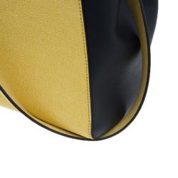 Pre Owned Fendi Yellow Two Tone Saffiano Leather 2Jours Tote