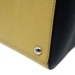 Pre Owned Fendi Yellow Two Tone Saffiano Leather 2Jours Tote