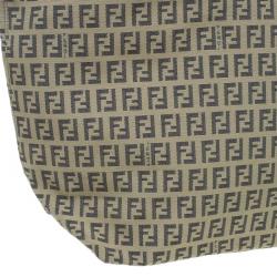 Pre Owned Fendi Beige and black Zucchino Roll Tote Shopper bag