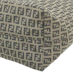 Pre Owned Fendi Beige and black Zucchino Roll Tote Shopper bag