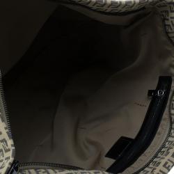 Pre Owned Fendi Beige and black Zucchino Roll Tote Shopper bag