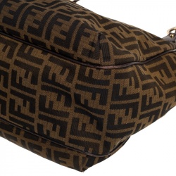 Pre Owned Fendi Tobacco Zucca Canvas and Leather Chef Shopper Tote