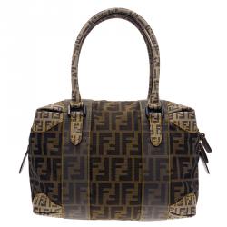 FENDI-Zucchino-Canvas-Leather-Boston-Bag-Brown-Beige-8BL068 –  dct-ep_vintage luxury Store