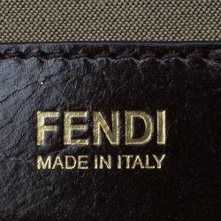 Pre Owned Fendi Beige Zucchino Coated Canvas Forever Bauletto Boston Bag