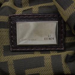 Pre Owned Fendi Dark Brown Leather Large Spy Hobo Bag