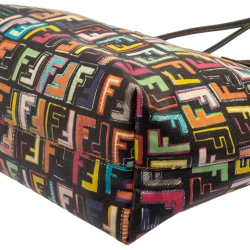 Pre Owned Fendi Multicolor Zucca Coated Canvas Large Roll Tote