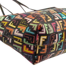 Pre Owned Fendi Multicolor Zucca Coated Canvas Large Roll Tote