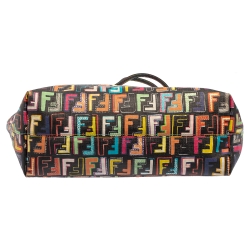 Pre Owned Fendi Multicolor Zucca Coated Canvas Large Roll Tote