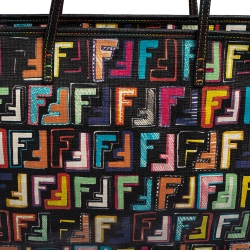Pre Owned Fendi Multicolor Zucca Coated Canvas Large Roll Tote
