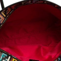 Pre Owned Fendi Multicolor Zucca Coated Canvas Large Roll Tote