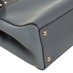 Pre Owned Fendi Grey Leather Mini 2jours Tote