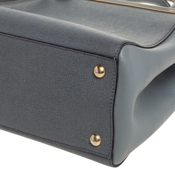 Pre Owned Fendi Grey Leather Mini 2jours Tote