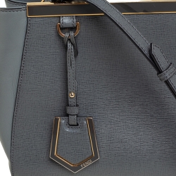 Pre Owned Fendi Grey Leather Mini 2jours Tote