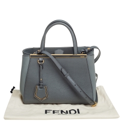 Pre Owned Fendi Grey Leather Mini 2jours Tote