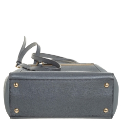 Pre Owned Fendi Grey Leather Mini 2jours Tote