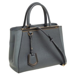 Pre Owned Fendi Grey Leather Mini 2jours Tote