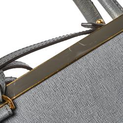 Pre Owned Fendi Grey Leather Mini 2jours Tote