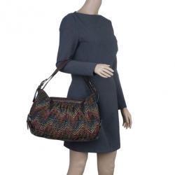 Pre Owned Fendi Multicolor Thread Zucca Canvas Doctor Hobo