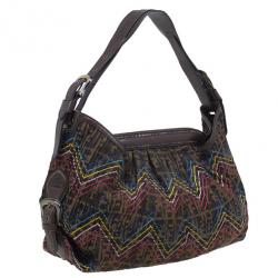 Pre Owned Fendi Multicolor Thread Zucca Canvas Doctor Hobo