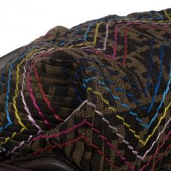 Pre Owned Fendi Multicolor Thread Zucca Canvas Doctor Hobo