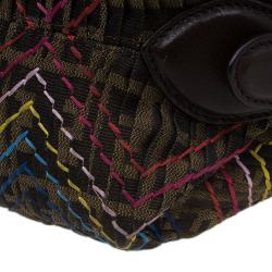 Pre Owned Fendi Multicolor Thread Zucca Canvas Doctor Hobo