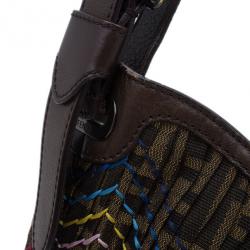 Pre Owned Fendi Multicolor Thread Zucca Canvas Doctor Hobo