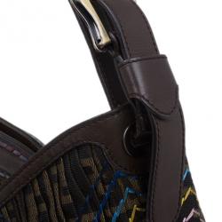 Pre Owned Fendi Multicolor Thread Zucca Canvas Doctor Hobo