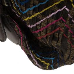 Pre Owned Fendi Multicolor Thread Zucca Canvas Doctor Hobo