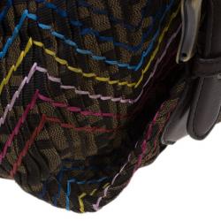 Pre Owned Fendi Multicolor Thread Zucca Canvas Doctor Hobo