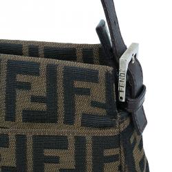 Fendi Brown Tobacco Zucca Long Baguette Shoulder Bag