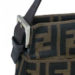 Fendi Brown Tobacco Zucca Long Baguette Shoulder Bag