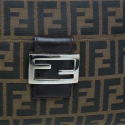 Fendi Brown Tobacco Zucca Long Baguette Shoulder Bag