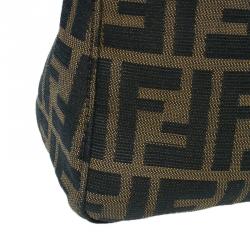 Fendi Brown Tobacco Zucca Long Baguette Shoulder Bag