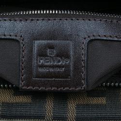 Fendi Brown Tobacco Zucca Long Baguette Shoulder Bag
