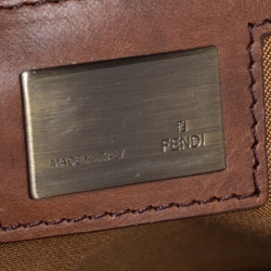 Fendi Tobacco Zucca Canvas and Leather Flap Messenger Bag