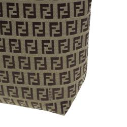 Pre Owned Fendi Brown Canvas and Leather Zucchino Tote Bag
