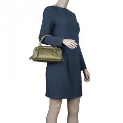 Pre Owned Fendi Gold Selleria Leather Small Satchel Bag