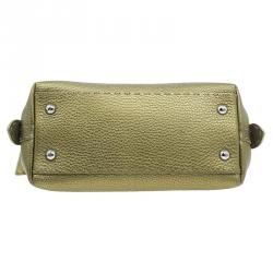 Pre Owned Fendi Gold Selleria Leather Small Satchel Bag