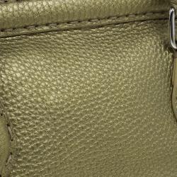 Pre Owned Fendi Gold Selleria Leather Small Satchel Bag