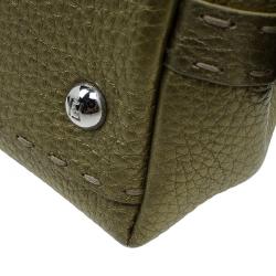 Pre Owned Fendi Gold Selleria Leather Small Satchel Bag