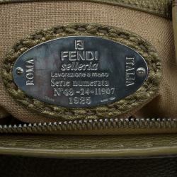Pre Owned Fendi Gold Selleria Leather Small Satchel Bag