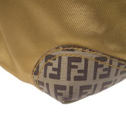 Pre Owned Fendi Gold Coated Canvas and Nylon Large B. Mix Tote