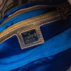 Fendi Gold/Tobacco Zucca Canvas and Leather Mamma Baguette Bag