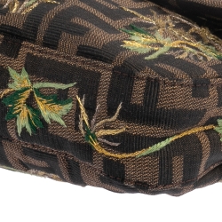 Fendi Gold/Tobacco Zucca Canvas and Leather Mamma Baguette Bag