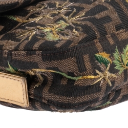 Fendi Gold/Tobacco Zucca Canvas and Leather Mamma Baguette Bag
